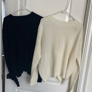 Cozy Black and Cream Sweater Set